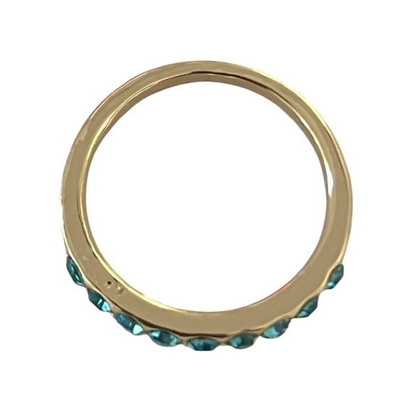 Aquamarine Blue Gemstones Gold March Birthstone Ring - Picture 4 of 8